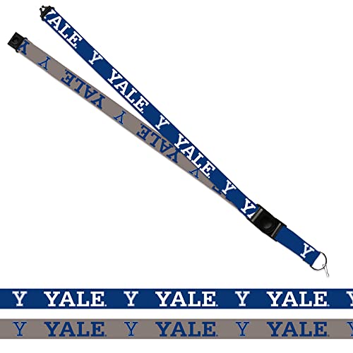 Rico Industries NCAA Yale Bulldogs Blue and Grey 18" x 1" Premium Unisex-Adult Safety Breakaway Lanyard
