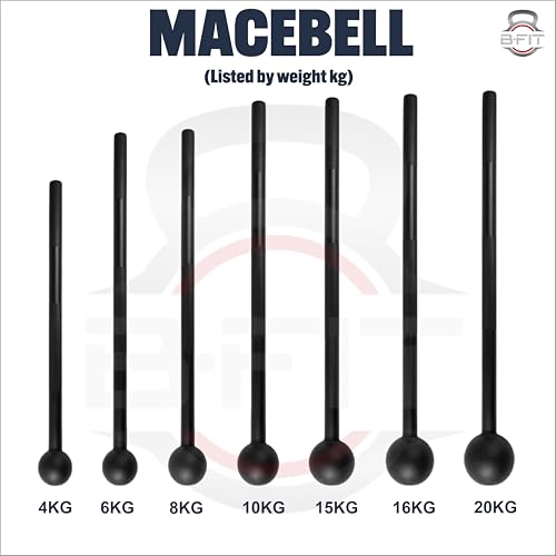 Image of B Fit Steel Sledge Hammer /ClubBells /MaceBell for Strength Training, Support Full Body, Muscles, Shoulder, Grips & Forearms Workouts, Stretching (MacBell, 8 Kg)