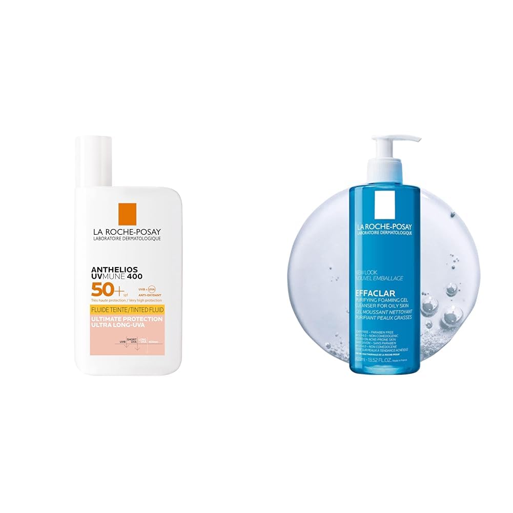 La Roche-Posay Yüz Bakım Seti: Anthelis Uvmune Fluid Güneş Kremi & Yağlı ve Sivilceye Eğilimli Ciltler için Jel 50ml