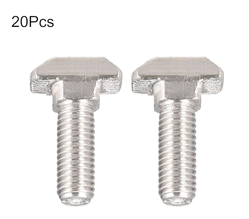 Image of M8 x 25mm T-Slot Drop-in Stud Sliding Bolts, Carbon Steel Hammer Head Bolt T Screw, T-Bolt T Shape Stud Sliding Screw for 40 Series Aluminum Profile, 20PCS