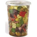 Plastic Food Storage Containers with lids – Foodsavers Deli Cups / Foodsavers for Portion Control & Miscellaneous - Commercial Duty, Watertight & Leakproof (32oz, 25pcs)