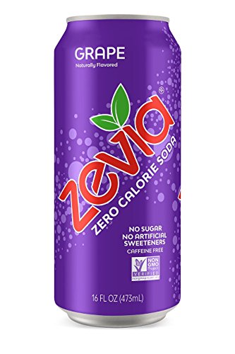 Zevia Grape, 16 Oz Can (12Count) Zero Calorie, Zero Sugar, Naturally Sweetened, Carbonated
