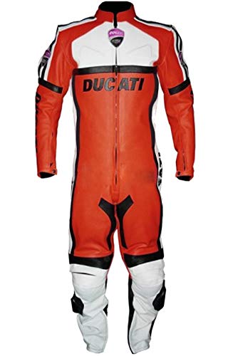 SRHides Men's Fashion Real Leather Motorbike Suit Cow Black X-Small