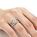 TSECIMGS White Gold Plated Fashion Multi-Loop Entwined Four Prong 6x6mm Round Cubic Zirconia Full Pavé CZ Diamond Multi Row Eternity Engagement Wedding Party Ring (9)
