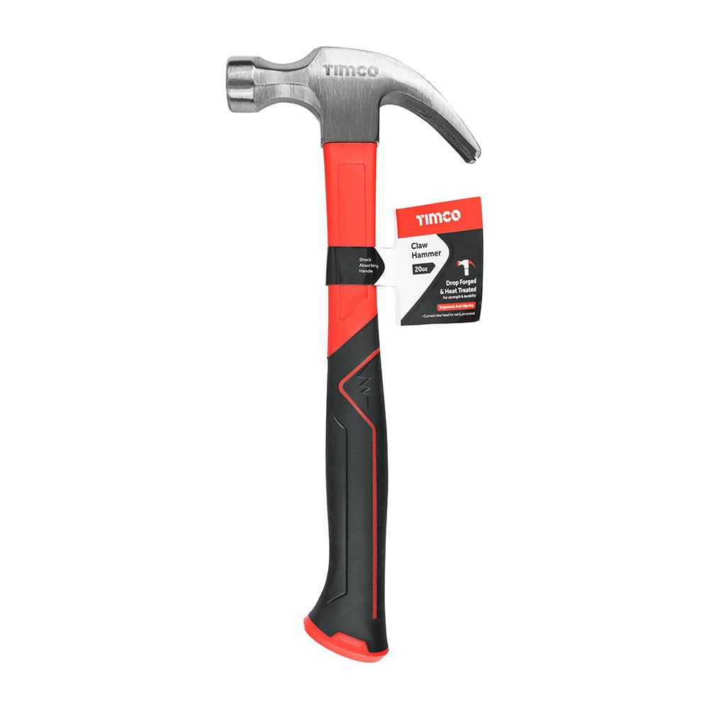 TIMCO - Claw Hammer - Fibreglass Handle (Size 20oz - 1 Each), Red - Image 2