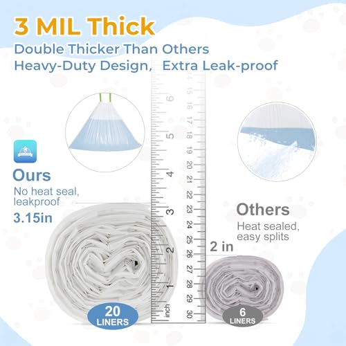 Image of 60 Pack Cat Litter Bags Liners for Neakas M1 and Pet Pivot Autoscooper 11 /12 Open-Top Self-Cleaning Cat Litter Box, Heavy Duty 3 Mil Drawstring Leak-Proof Replaced Waste Bags, 27.17 inch x 13 inch (60)