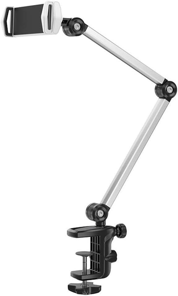 HBJWOV Lazy Person Stand Aluminum Alloy Can Rotate 360 Degrees Mobile Phone Stand Overhead Desktop Stand(White-Fruit peach5)