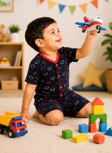 Image of 3BROS Baby Boys & Baby Girls Cotton Hosiery Clothing Set Half Sleeves T-shirt with Matching Pants (DB20HS6027 Parent)