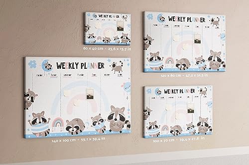 Tableau mural pour bureau en liège afin de structurer le programme des enfants