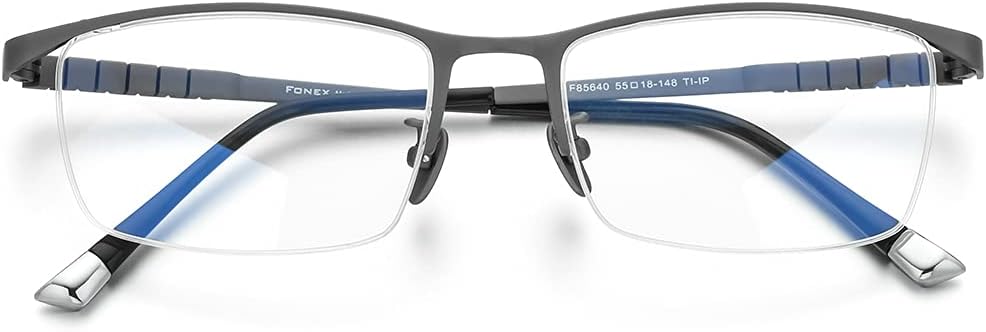 FONEX Titanium Glasses Frame for Men,Square Eyewear Full Optical Eyeglasses F85641 - Image 4