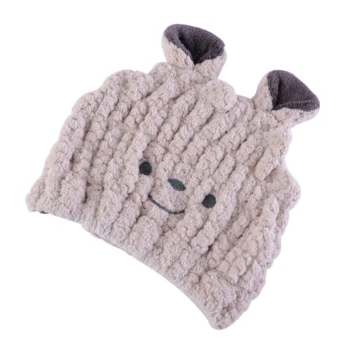 Zerodeko Gorro de Toalla para Secar el Cabello de Ñiño y Absorbente y Rápido Secado Tamaño Pequeño Material Suave y Duradero Color Sonrisa Beige Adecuado para Baño y Shower