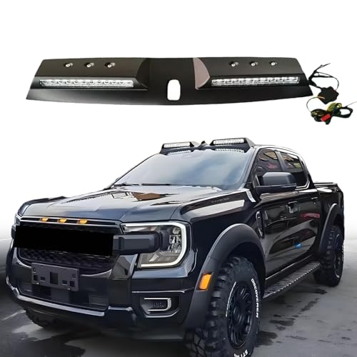Matte Black Roof Top Light Bar Spotlights with 2 LED DRL Lamp Fits For Ford Ranger T9 2023 2024 2025 Exterior Accessories Super Bright