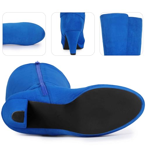 Perphy Low Platform Chunky Heels Buckle Knee High Boots for Women4