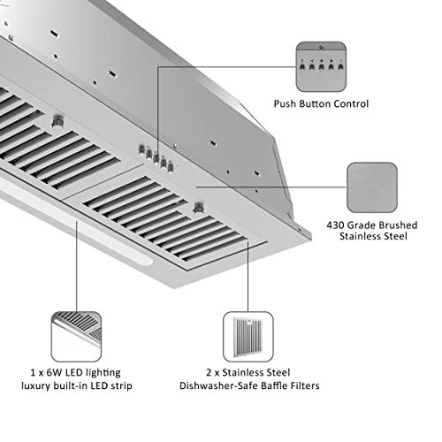 Firegas FGS-USB21G70AC Range Hood Insert 30 Inch 600 Cfm thumb #4