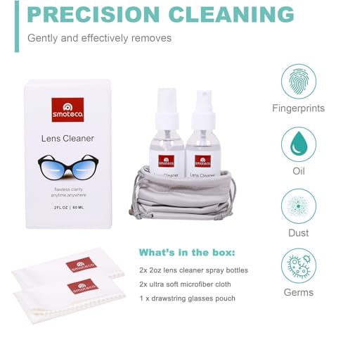 image for SmoTecQ Eyeglass Lens Cleaner Solution - 2 x 2oz Lens Cleaner Spray Bo