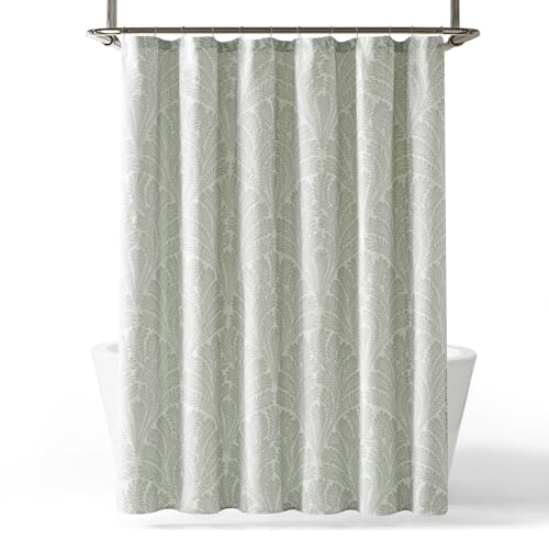 Lush Decor Willow Garden? Shower Curtain Single 72" W X 72" L Sage - Green Bath Curtain - Botanical Shower Curtain - Coastal Bathroom Decor - Image 7