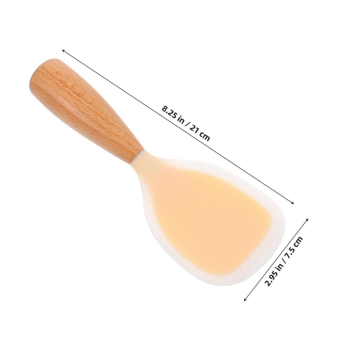 Cabilock Space-saving Stand up Rice Spoon Non Stick Paddle Rice Scooper Comfortable Wooden Grip