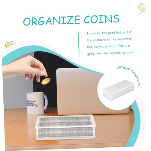 Caja organizadora para monedas 2 unidades gran capacidad miniatura 3