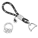 KORUIPEI Car Keychain for Women Black, Crystal Rhinestones Keychains Accessories, Girly Bling Key Ch