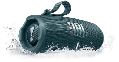 JBL Charge 6 - Portable Waterproof & Drop-Proof Bluetooth Speaker, Bold JBL Pro Sound with AI Sound Boost, 28Hrs of Playtime, Built-in powerbank & Comes with a Sturdy/Removable Carrying Strap (Blue)