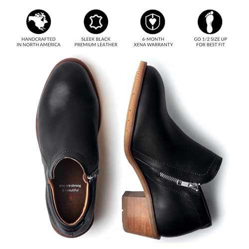 XENA Gravity Women’s Steel Toe Safety Work Shoes, Ankle Bootie, Breathable, Comfortable, Slip Resistant, Side Zipper, ASTM F2413 Certified, OSHA Approved, Premium Leather, Made in North America4