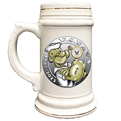 Stay Frosty Enterprises US Navy Popeye 22 Ounce USA Printed Military Beer Stein
