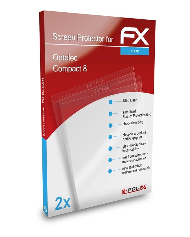 atFoliXScreen Protection Film compatible with Optelec Compact 8 Screen Protector, ultra-clear FX Protective Film (2X)