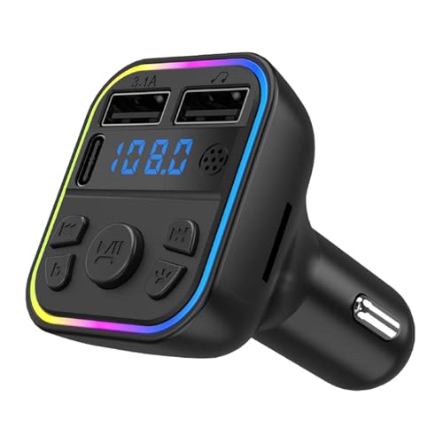 Adaptador Bluetooth Coche G39, Transmisor FM Bluetooth Coche, Reproductor De MP3 Inalámbrico, con Dos Puertos USB, Receptor De Llamadas Y Audio, 8x5,5x5cm