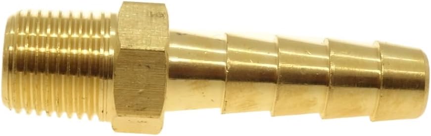 3 Pcs 1/4" Barb to 1/8 NPT Male Pipe Air Hose Fittings Brass Hose Barb Adapter