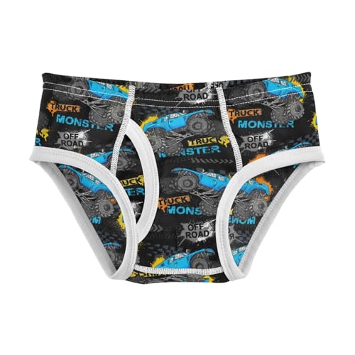 Boys' Exclusive Briefs Toddler Underwear 95% Combed Cotton Boxerbriefs 2T Monster Truck Pattern Cars 6