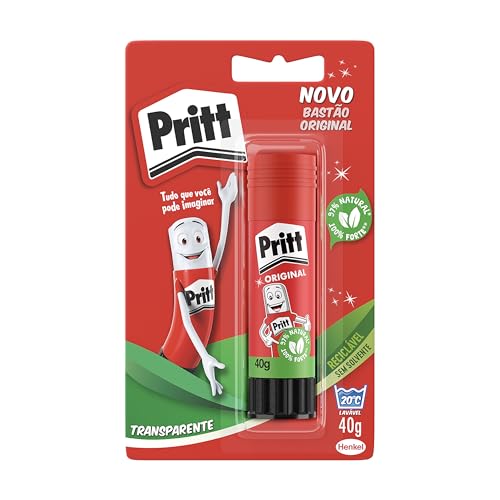 Cola em Bastão Pritt, ideal para escola ou escritório, Cola para artesanato excelente para trabalhos de colagens, Cola escolar segura para crianças, 1x40g