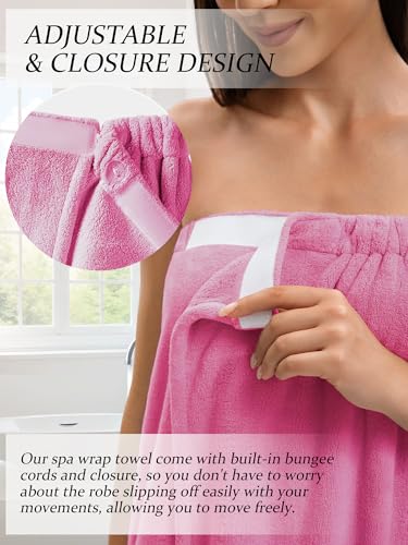 Image of Towel Wrap For Women After Shower,Plush Bath Robe Female,Sauna Spa Wrap Around Towels With Pockets