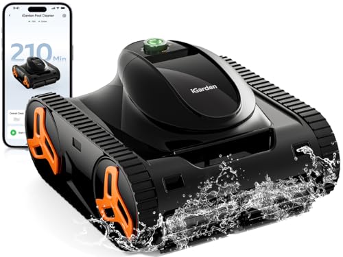 iGarden Robotic Pool Cleaner KN Series, 210-Min Runtime, Smart 3D Navigation, Full-Inverter Energy-Saving Tech, Cleans Floor, Wall & Waterline, for Above-Ground & Inground Pools