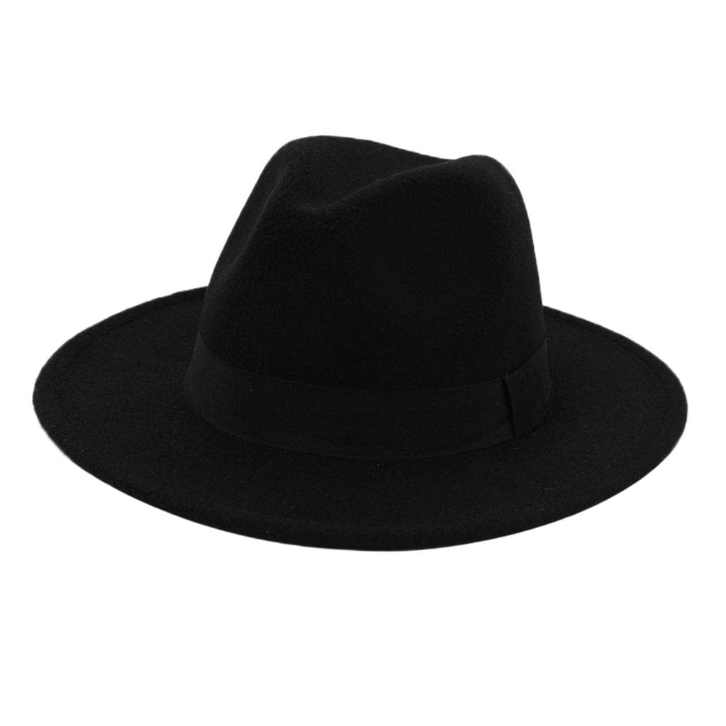 Perfeclan Sombrero Fedora de Moda para Hombre, Cinturón Transpirable, ala, Fieltro, Invierno