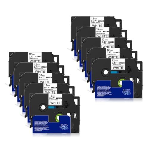 Sluxjet �݊� �s�[�^�b�` �e�[�v 12mm�� ���n������ TZe-231 Tz-231 �e�v�� �u���U�[�H�� �s�[�^�b�`�L���[�u P-touch �ėp �e�[�v�J�[�g���b�W ����8m P�^�b�` �@��Ή� PT-P710BT PT-2500PC 10��