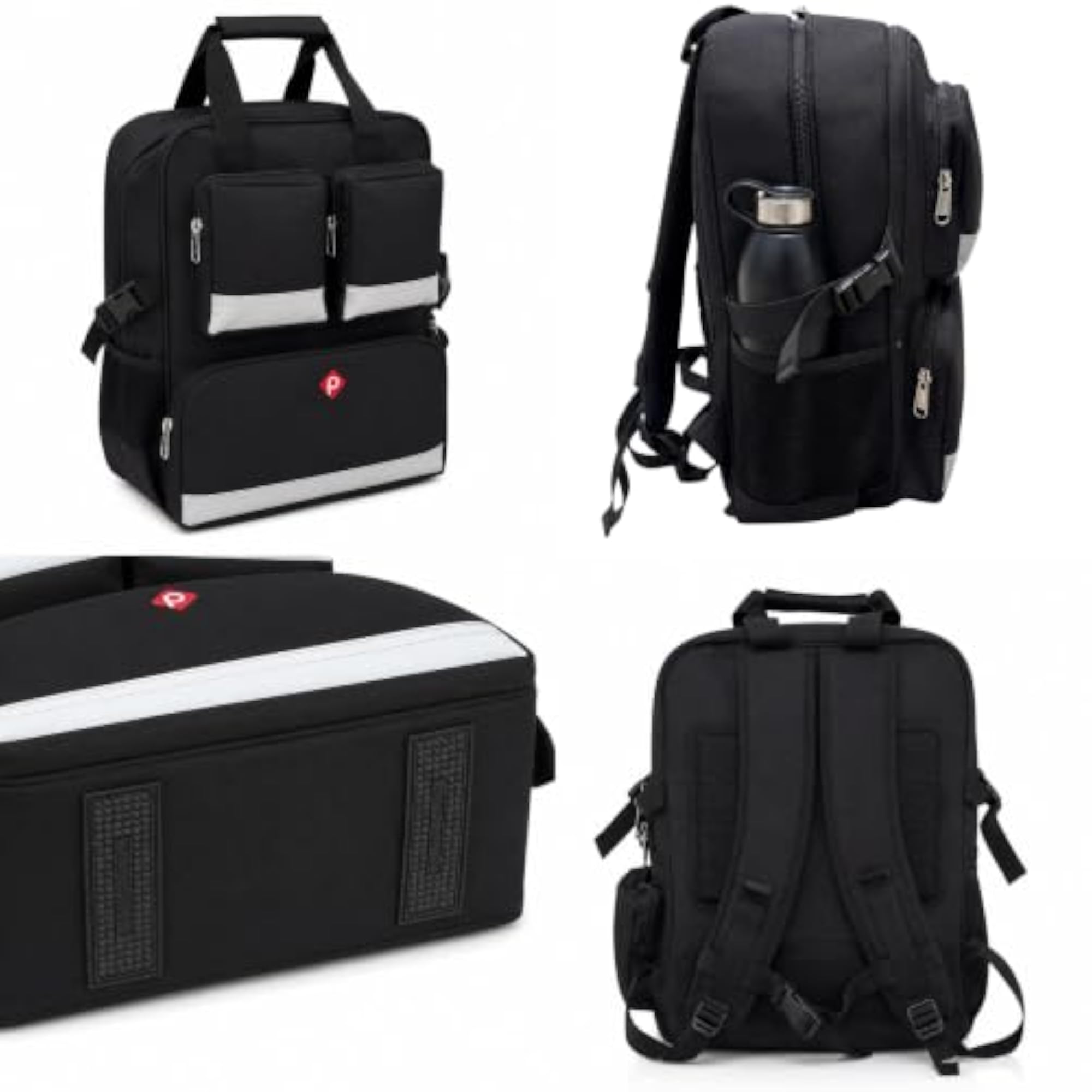 Waterproof Nylon Tool Bag Backpack, 19 Pockets