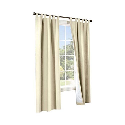 Commonwealth Home Fashions 70292-153-103-54 Thermalogic Insulated Solid Color Tab Top Curtain Pairs 54 In.44; Natural #TOP1