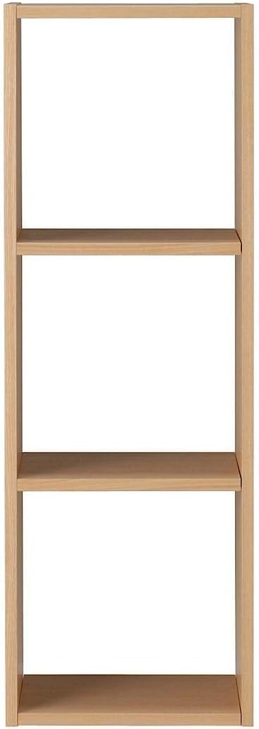 【美品】スタッキングシェルフ・3段・オーク材　1個 無印良品 スタッキングシェルフ 3段 オーク材 幅42×奥行28.5×高さ121cm
