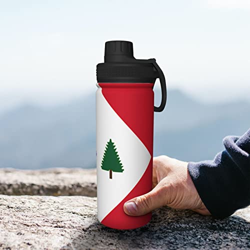Pooedso Flag Of The New England Acadians Water Bottle 18Oz Stainless Steel Insulated Water Bottles With Spout Lid Sports Water Bottle For Travel Camping Hiking Biking Water Jug #TOP7
