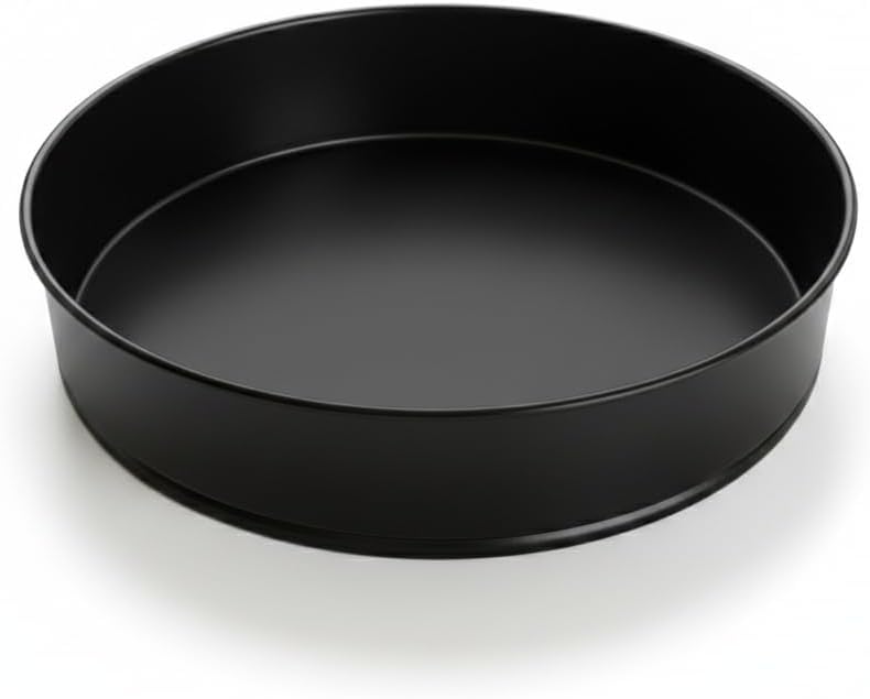 KasaBona 10 Inch Round Cake Tin – Non-Stick Stainless Steel Mould Round Baking Pans for Layer Cakes, Birthday, Wedding Roasting & Serving, Durable (10" Cake Tin – 1 Set)