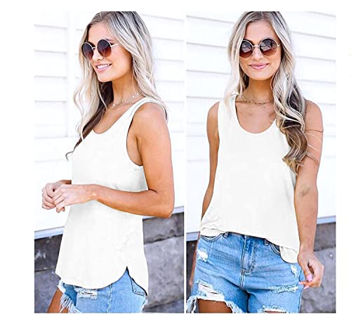 OMSJ Women Shirts Sleeveless Summer Tunic Loose Fit Tank Tops4