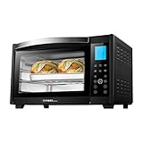 TZS First Austria Minibackofen, 30L, 1600 Watt, Digitalanzeige, kompakter Elektroofen für den Tischgebrauch, Backen & Grillen, digitales Bedienfeld, inkl. Drehspieß, in Schwarz