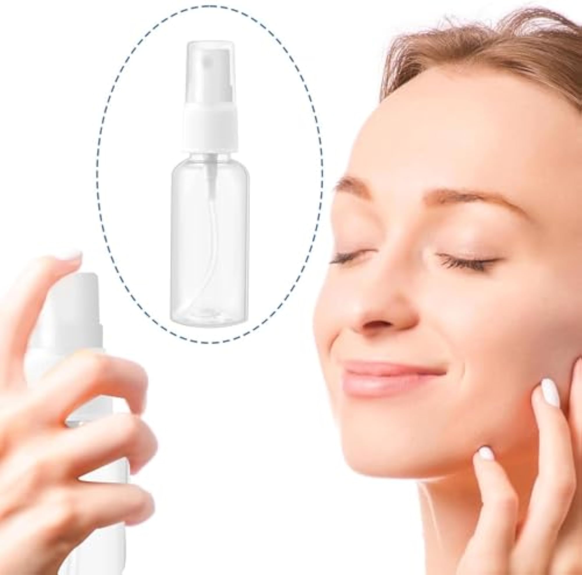 2 Pcs Clear Plastic Spray Bottles, Travel Size Mist Perfume