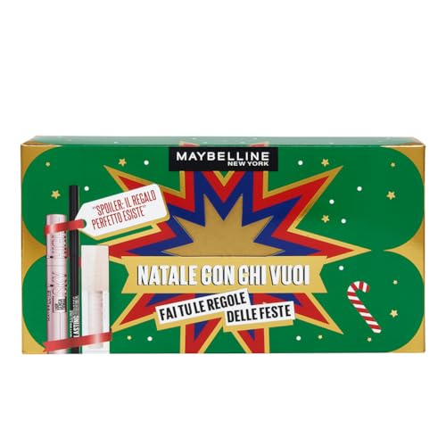 Maybelline New York Cofanetto Regalo, Con Mascara, Matita Occhi E Gloss, Collezione Natale Con Chi Vuoi 2024, Mascara Sky High, Matita Occhi Lasting D