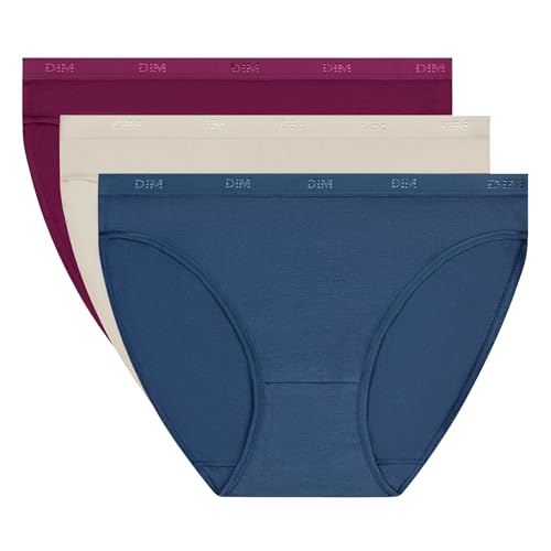 Dim Culottes Femme x3 | Les Pockets Ecodim | Coton & Élasthanne | Ceinture Confort | Multicolores | Invisibles sous Les Vêtements