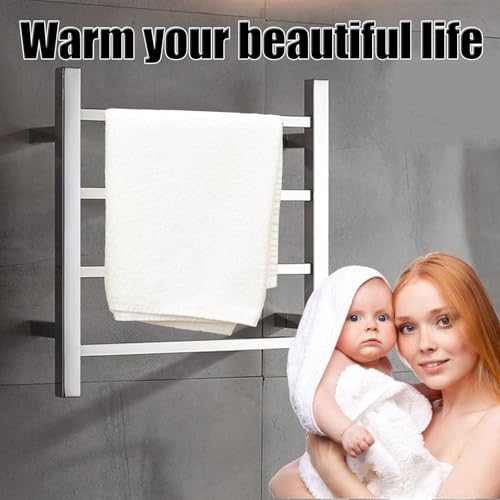Toallero calefaccionado de pared plateado ideal para optimizar baños pequeños 3
