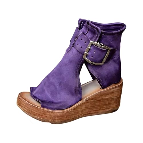 Sandalias de plataforma de verano con tacón alto y tira trasera abierta para mujer