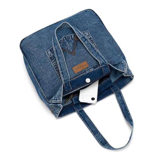 Image of Montana West Wrangler Denim Tote Bag for Women Purses for Work Travel Everyday