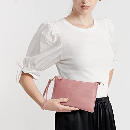 Image of Uromee Wristlet Wallet Clutch Purses for Women Genuine Leather Crossbody Bag Handbag with Detachable Shoulder Chain