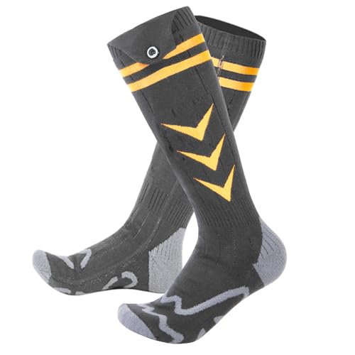 Calcetines calefactables para hombre y mujer, calcetines calefactables Jkevow 5 V, 5000 mAh, pilas recargables, 4 niveles de calor con control de aplicación, calcetines térmicos para esquí, senderismo